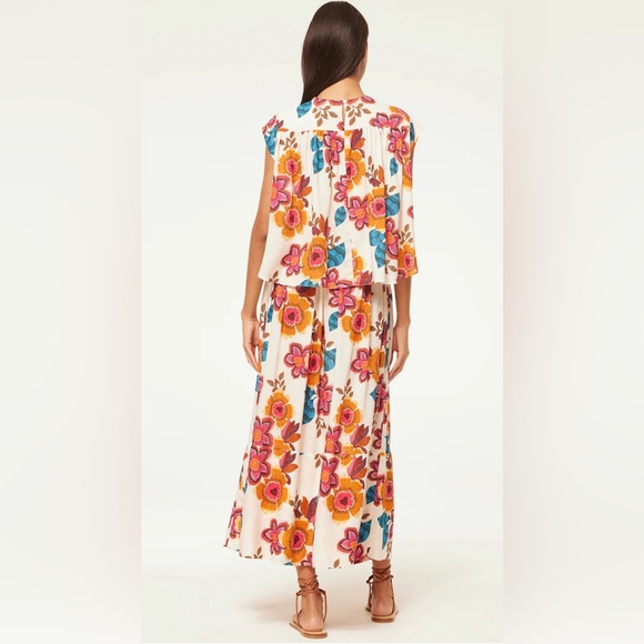 MISA Los Angeles Alina Top Limor Maxi Skirt Floral Linen Blend Sz S NWT - Picture 2 of 10